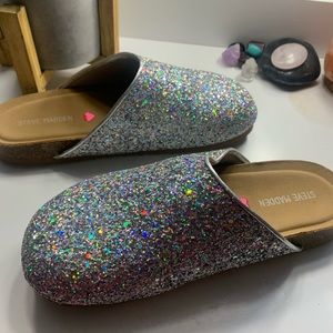 Sparkly Holographic Steve Madden Clogs